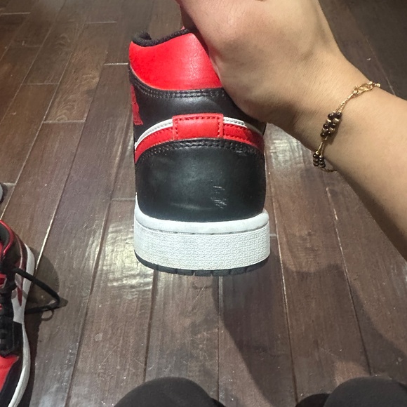 Red Black & White Mid Jordan's - Picture 5 of 5